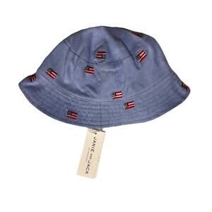 Janie and Jack Bucket Hat Blue American Flags Baby Boys 12-18 Months Sun Hat